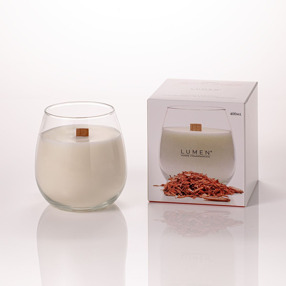 CANDELA XSENSES CON STOPPINO IN LEGNO