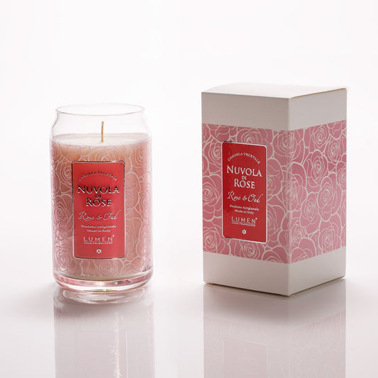CANDELA VEGETALE NUVOLA di ROSE